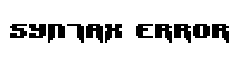 Syntax Error字体